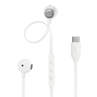 JBL Tune 305C USB - White - Wired Hi-Res Earbud Headphones - Hero